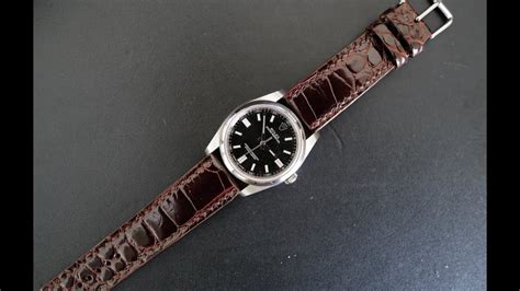 rolex crocodile leather strap|oyster perpetual leather strap.